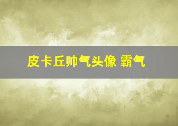 皮卡丘帅气头像 霸气